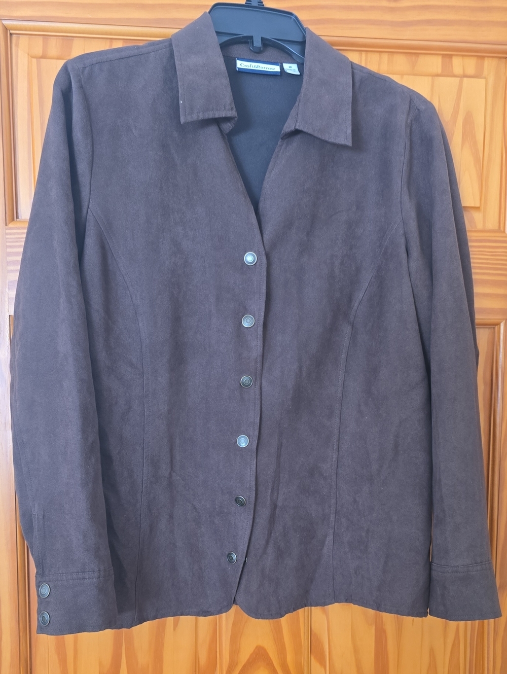 boho Suede Up Cycled Button-Front Sude Blazer